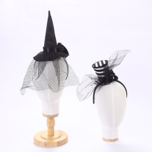 UNIQ Halloween Witch Hat Stripe Skull Flower Headband Hair Accessories